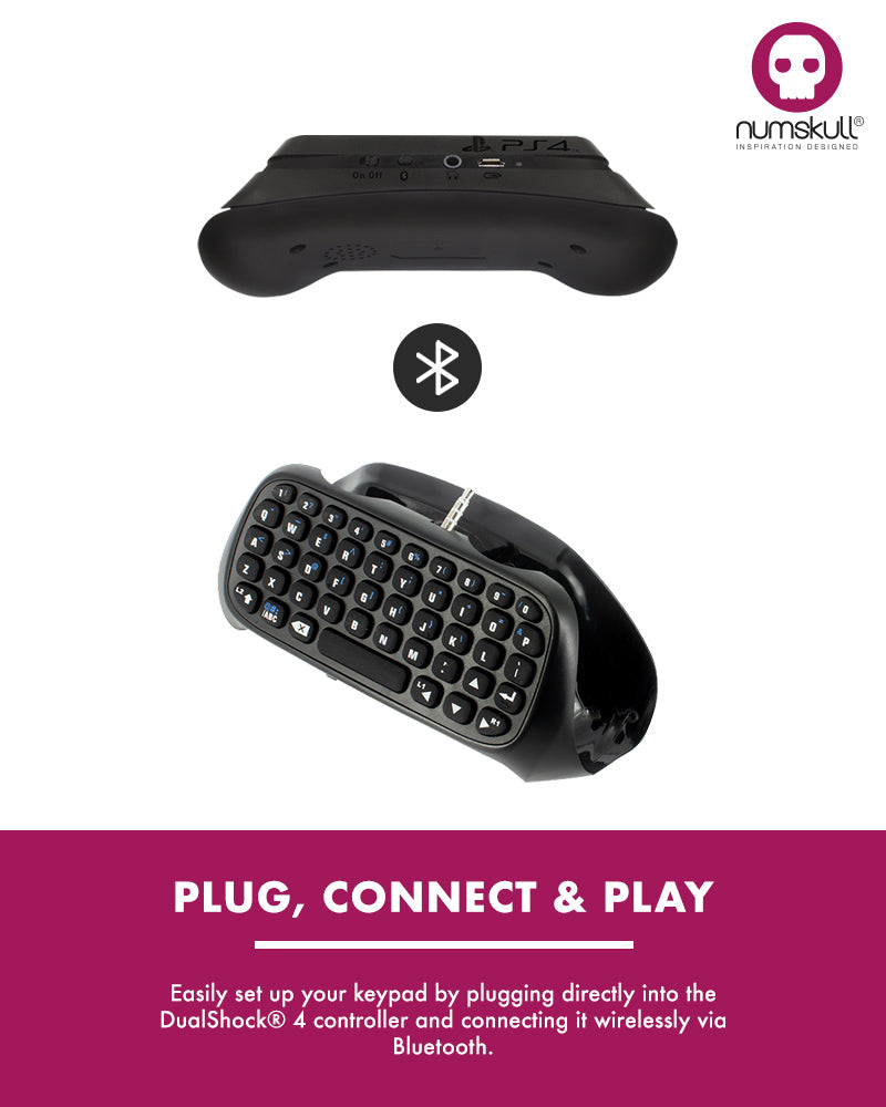 Numskull PlayStation 4 PS4 Bluetooth Wireless Mini Tastatur / Chatpad
