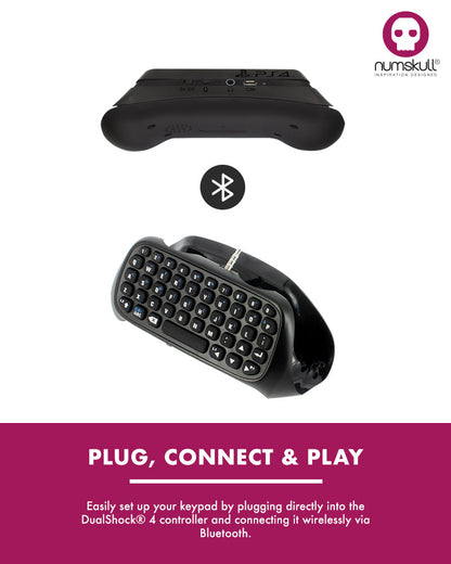 Numskull PlayStation 4 PS4 Bluetooth Wireless Mini Tastatur / Chatpad