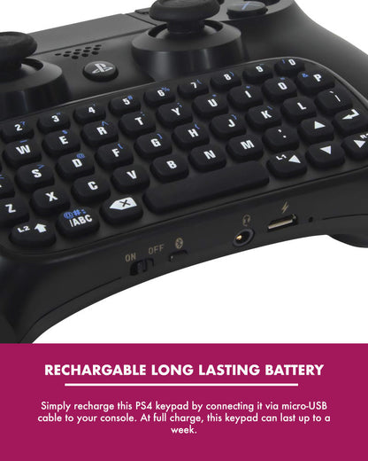 Numskull PlayStation 4 PS4 Bluetooth Wireless Mini Tastatur / Chatpad