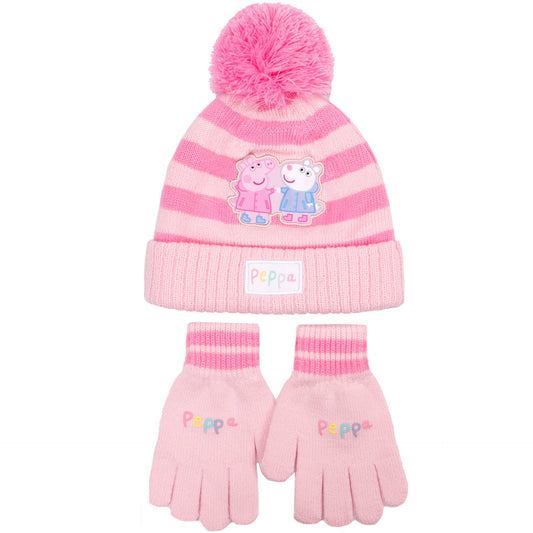 Mütze und Handschuhe – Peppa Pig Winter-Set für Kinder