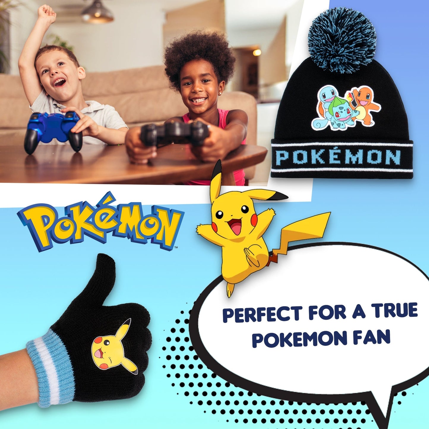 Pokémon Hat & Gloves set