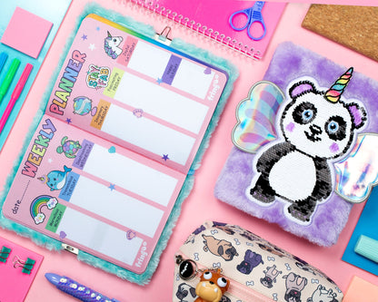 Carnet en peluche – 3D – Pandacorn en peluche