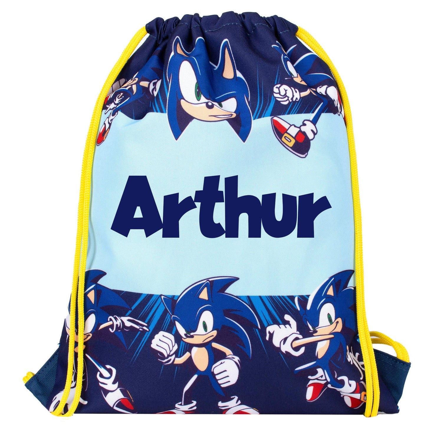 Official Sonic the Hedgehog PE Sac à cordon, with your child's full name.