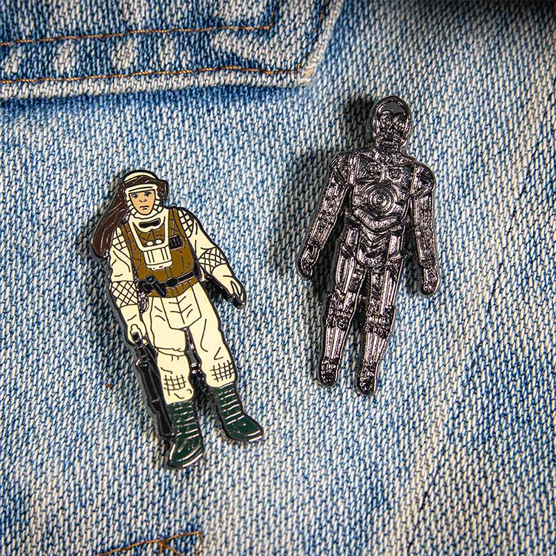 Pin-Set Star Wars 1.22 – C-3PO und Luke Skywalker (Kampfmontur Hoth)