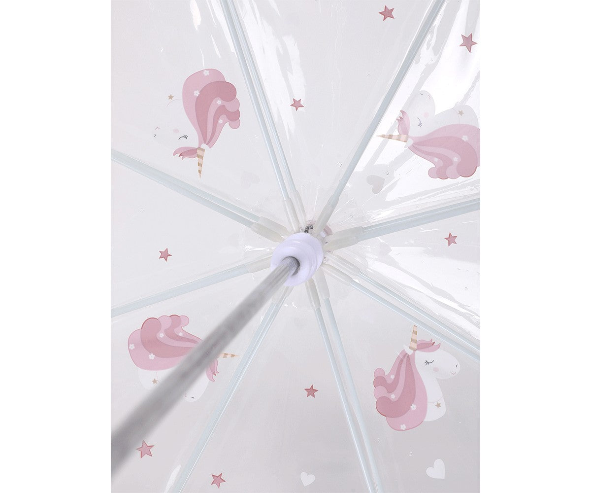 Parapluie Tutete Licorne Magique — vue intérieure des baleines et du motif