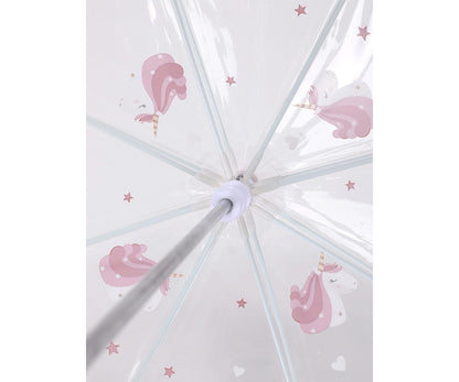 Parapluie Tutete Licorne Magique — vue intérieure des baleines et du motif