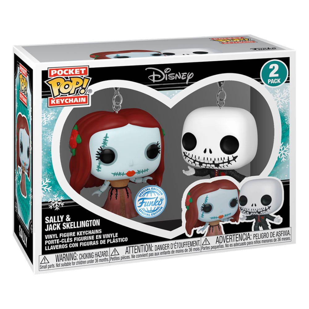 Pop! Schlüsselanhänger Sally und Jack Skellington im 2er-Pack