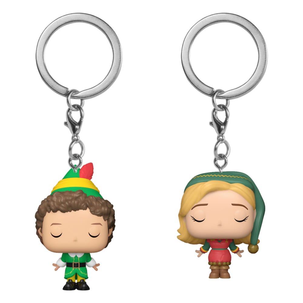 Pack of 2 Keychains: Buddy the elf &amp; Jovie 