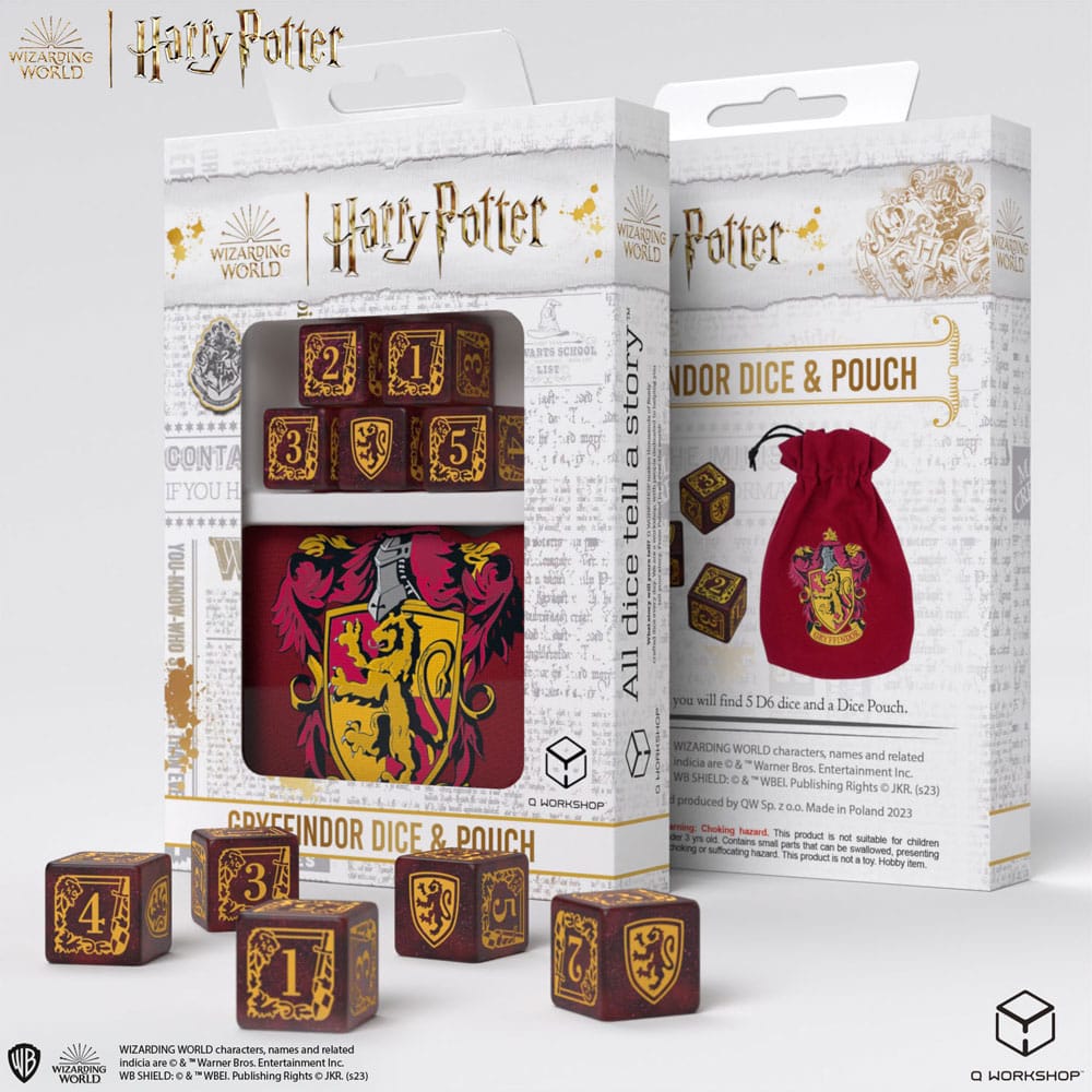 Harry Potter Würfelset mit Beutel - Gryffindor