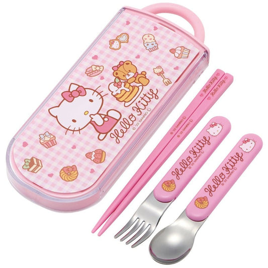 HELLO KITTY Sweety Pink Set baguettes cuillère et fourchette